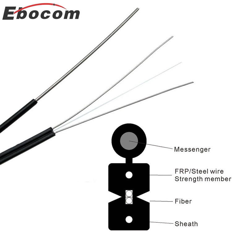 FTTH Drop Cable  Gjyxch 2core Self-supporting G652D G657A1  For Indoor Outdoor Internet Project