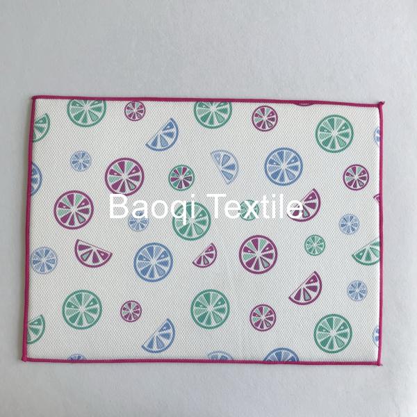 ECO-friendli  super absorbent water microfiber printed kitchen mat customized washable pads