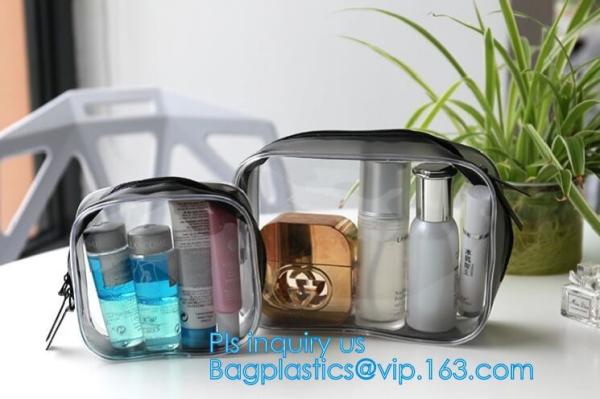 Personalized foldable clutch bag for women geometric pattern pvc makeup cosmetic bag, Makeup Cosmetic Organizer Travel B