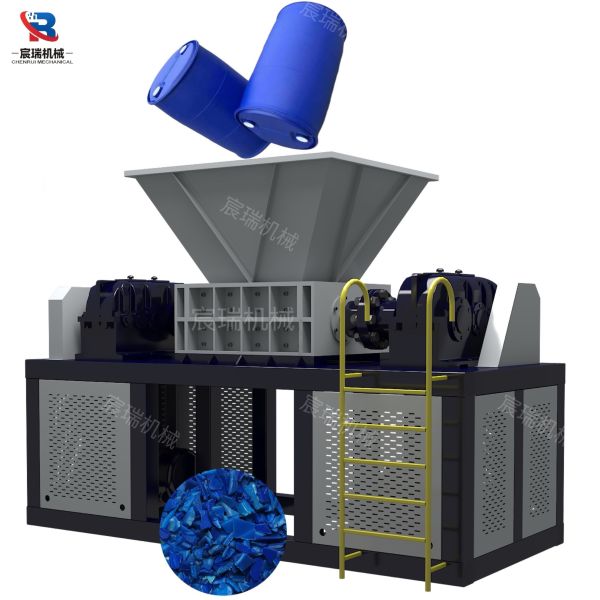 Double Shaft Shredder for PP PE PET Plastic Film Pipe Drum Recycling