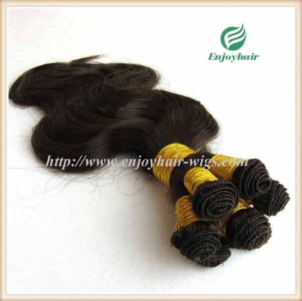 Hand tied weaviing Malaysian virgin remy hair,body wave hair extension no shed no tangle