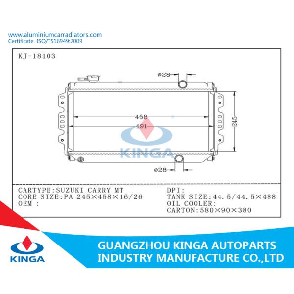 Automotive Spare Parts Suzuki Radiator Carry Manual Transmission With Plastic Tank