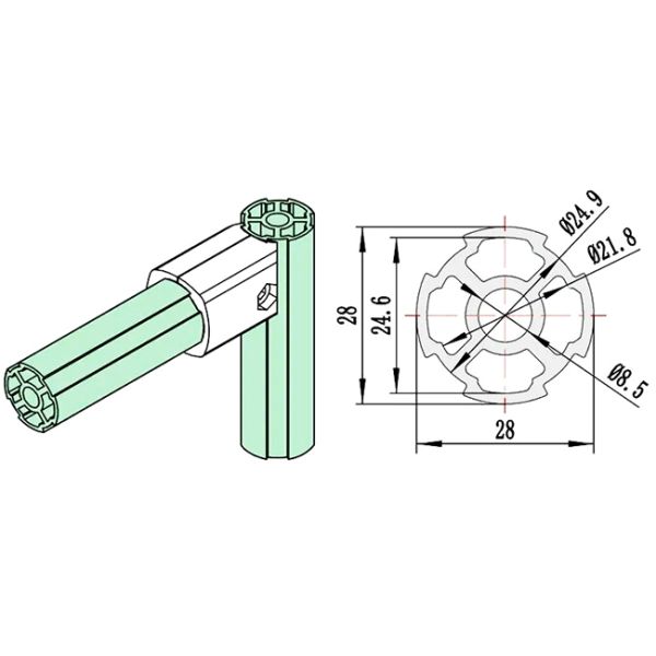 Third Generation Aluminum Alloy Lean Pipe Material Rack For Automotive Parts Lean Tube Trolley Rack For Auto Parts Storage and Transportation