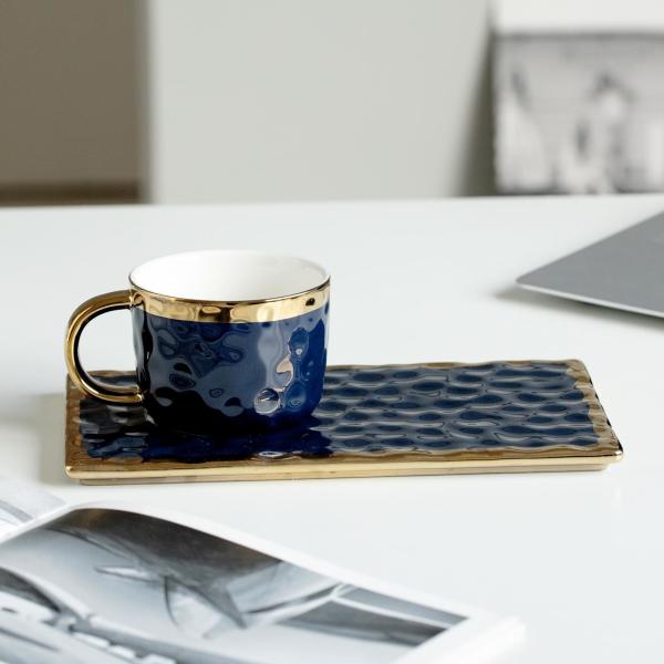 Nordic Style Luxury Set Coffee Cups And Plates With Spoons Romantic Afternoon Tea Ceramic Cups  Men's And Women's Office Mugs