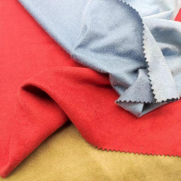 Dyed 100% Polyester 50D*75D Suede Fabric Pd Coated For Jacket Garment