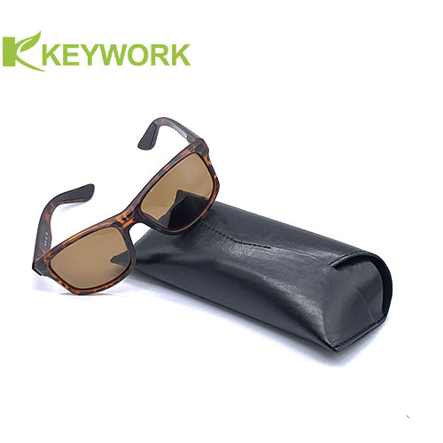 Beautifully Textured Black PU Leather EVA Eyewear Case Unisex Sunglasses Protector