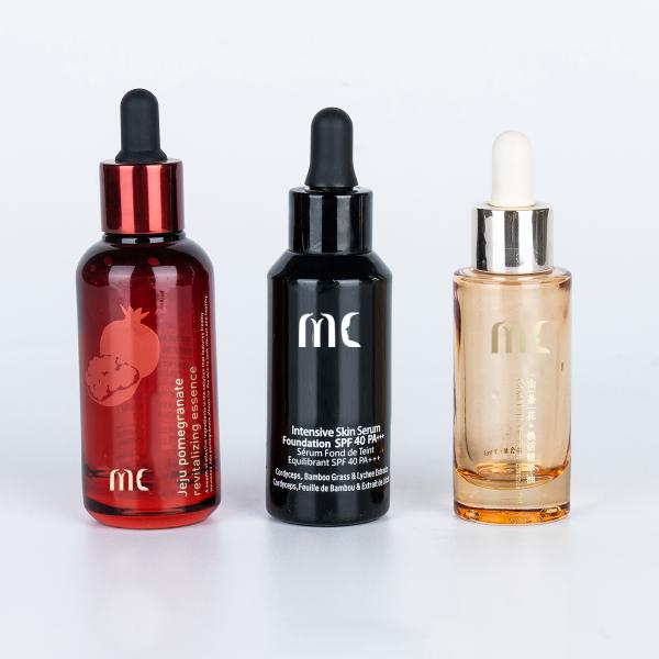 Glass Round Dropper Bottle 30ml 50ml for end and Luxury Essence Serum Zhejiang Child Resistant