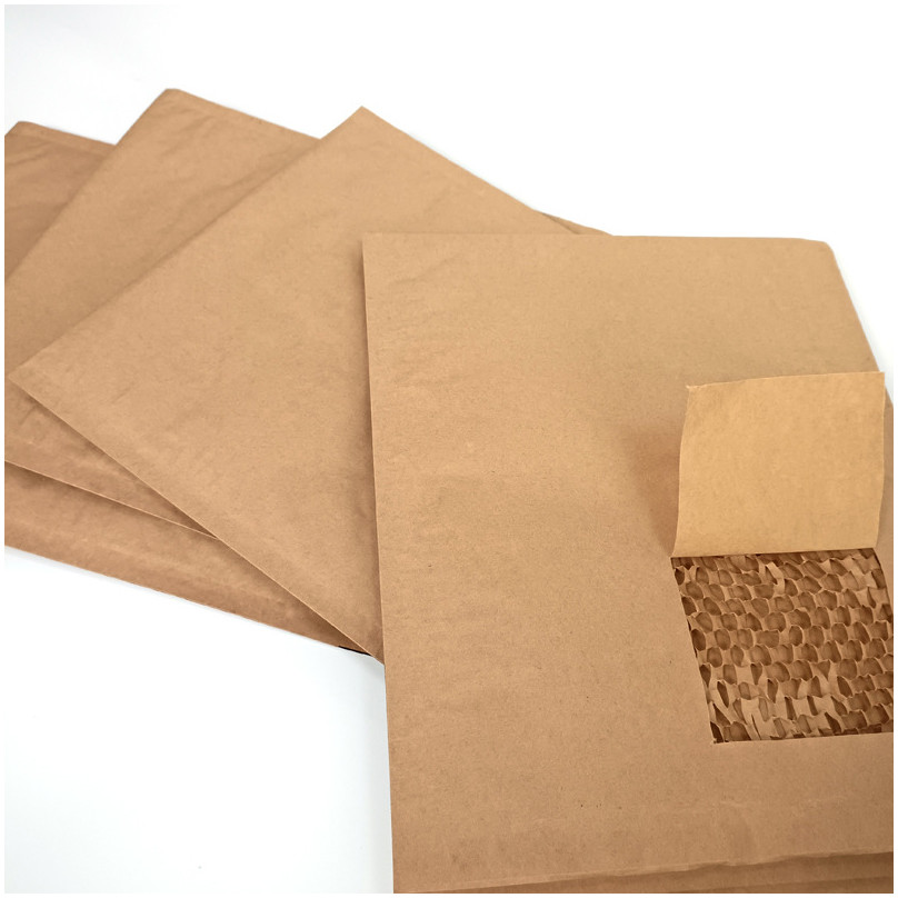 Compostable Honeycomb Kraft Mailer Bag with Built-In Padded Layer for Product Delivery
