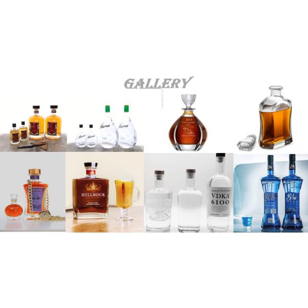 750ml 1000ml 1750ml Flint Fancy Rum Bottle Frosted a gravé l'impression en refief