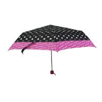 21 Inches Pink Edge Fiberglass Frame Foldable Umbrella