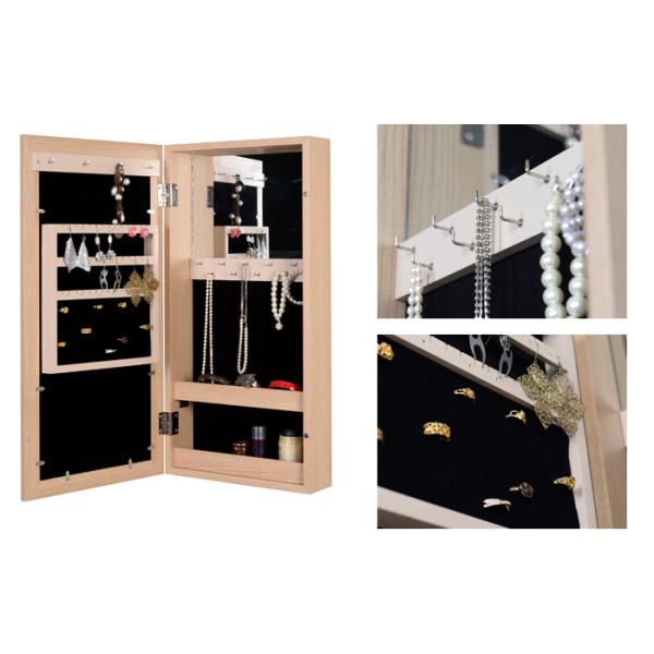 MDF Panel OEM Wall Mounted Wooden Jewelry Cabinet 30cm Length
