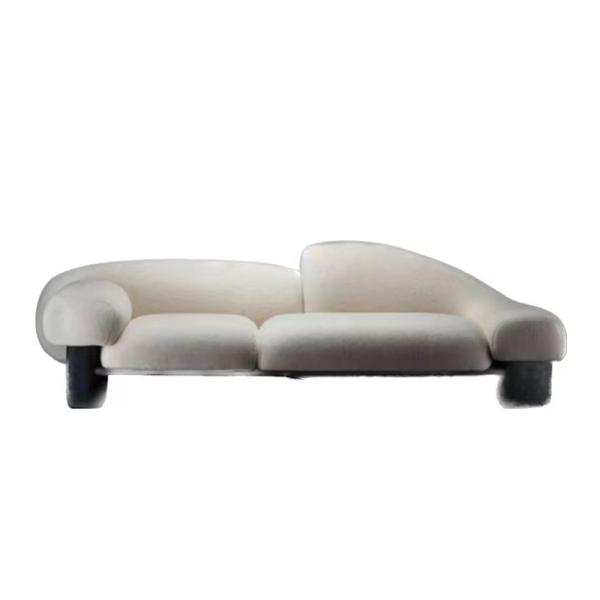 Italian Minimalist Hotel Lobby Furniture Nordic Fabric Cloud Shape Light Luxury Curved Sofa