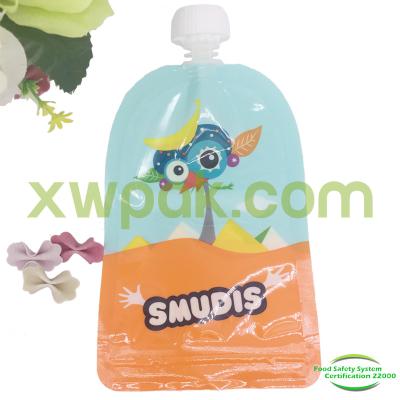 Comida para bebê plástico personalizado do saco do malote do bico do logotipo com o zíper dobro Resealable