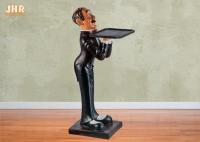 Resina Butler Holding Tray Restaurant Decor de Butler Sculpture Antique Decorative da resina