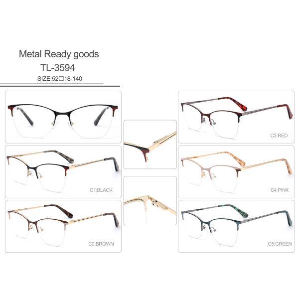 Women Metal Optical Frame Lunette Blue Light Blocking Glasses