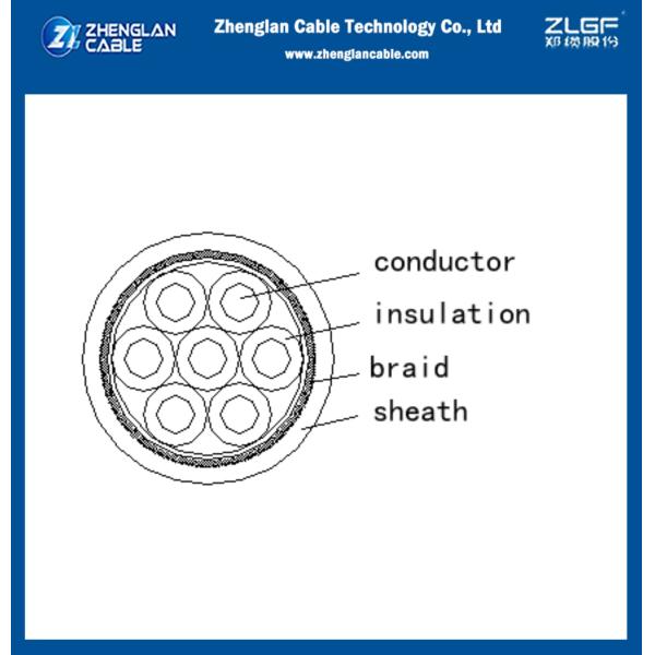 0.6/1KV CU/PVC/PVC 7x2.5 Sqmm Control Cable With Copper Wire Braided Shield IEC60502-1