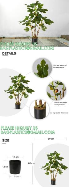 Real Touch 120cm Artificial Tree Bonsai Plant Fig Tree Ficus Carica Decorative Tree Artificial Plant Home Decor