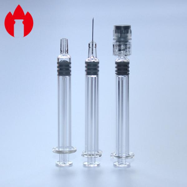 1ml Slight Glass Prefilled Syringes Transparent Color For Cosmetics