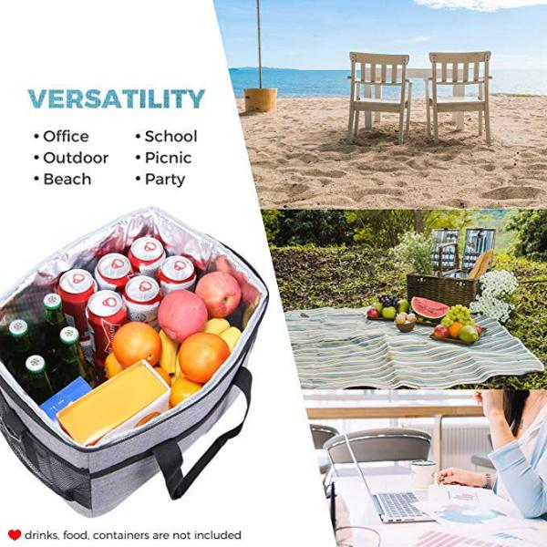 30L Insulated Food Cooler Bags 50- Can Soft Sided For Beach / Picnic / Camping