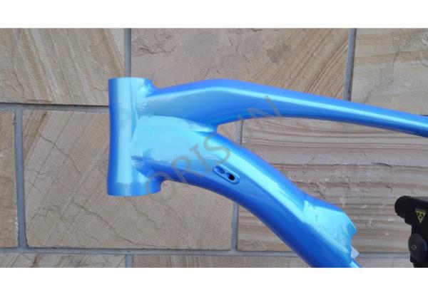 Mid Drive Electric Aluminum Bike Frame Blue Color With Hidden Battery
