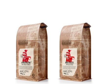 customized printing stand up pouch foil lined natural kraft paper bags 16oz with valve