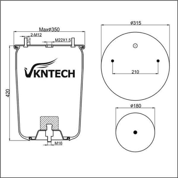 CONTITECH 4881NP02 Trailer Truck Suspension Air Bags 1R14-701 W01-M58-8601