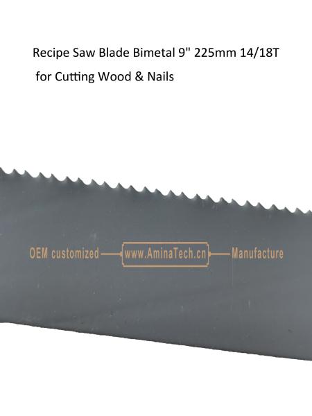 Recip Saw Blade Bimetal M42 8% cobalt Demolition for Cutting Wood & Nails  9 225mm 14/18T,Power Tools