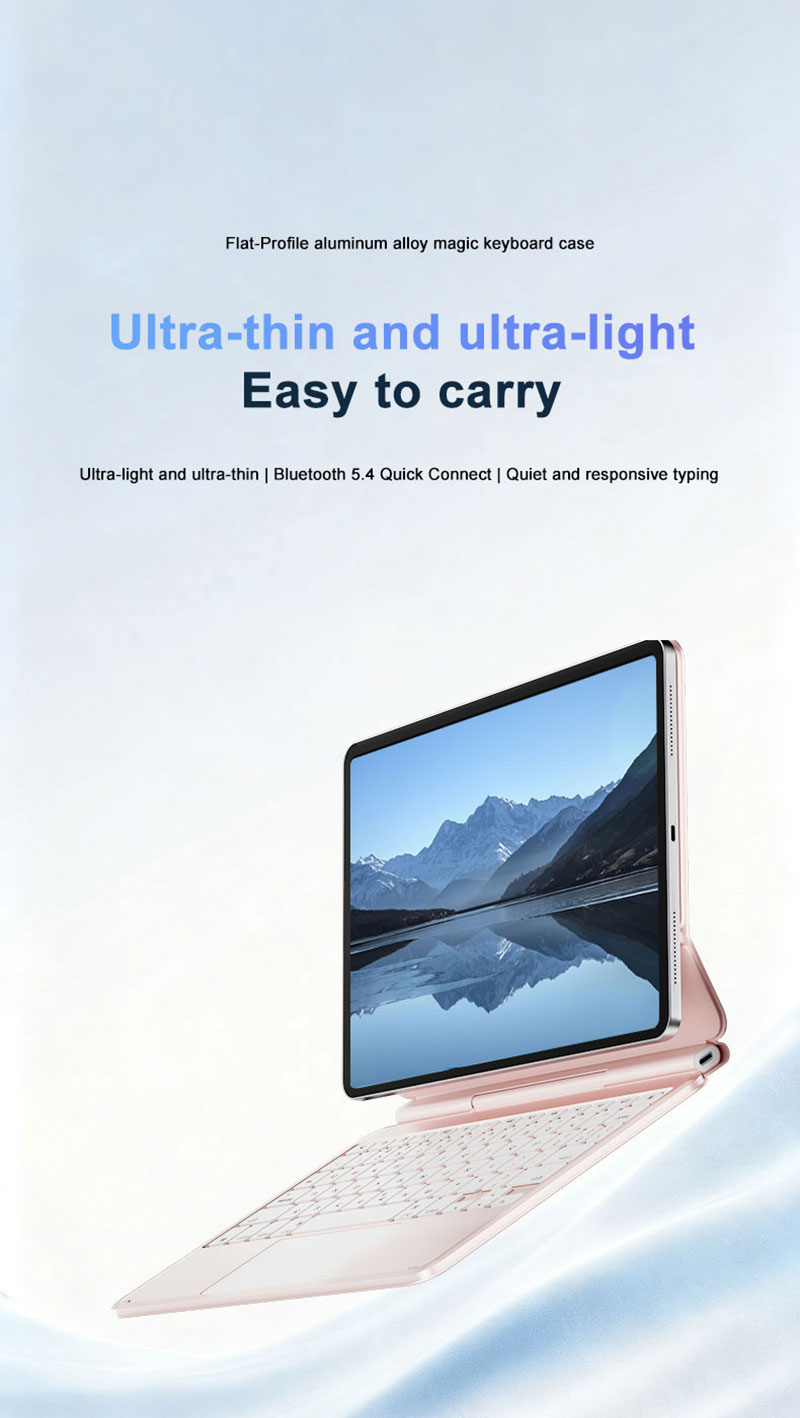 Aluminum Alloy Waterproof Ultra-Slim Backlit Keyboard Case for iPad 11/12.9/13 BT Smart Keyboard Cover OEM Supported