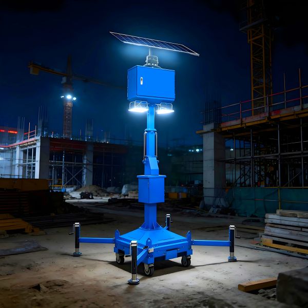 Solar Surveillance Tower Reliable Mobile Lighting Tower Parking Lots Security Solar Powered Lighting Towers