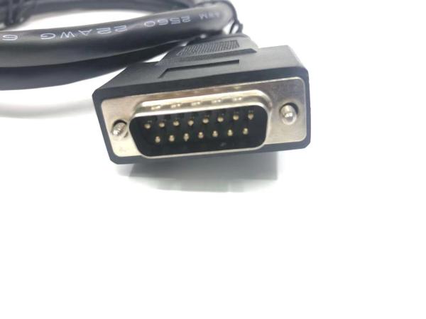 Male PVC Copper Replace Wire Harness DB15 Monitor Cable For Electronic Equipment