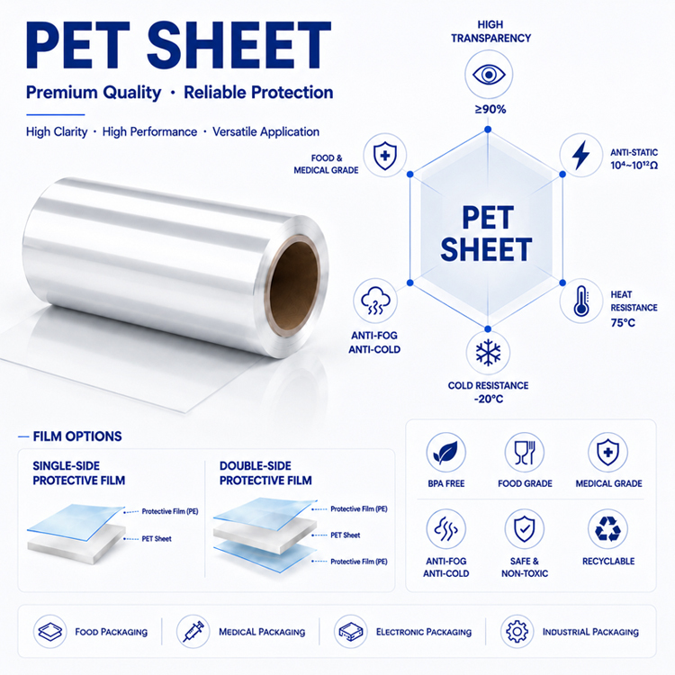 Food Grade Transparent Plastic Sheets Roll Good Thermoforming Clear Pet Sheet Petg Plastic Sheet