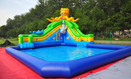 PVC Tarpaulin Outdoor Inflatable Amusement Park Robust Framework Simple Operation