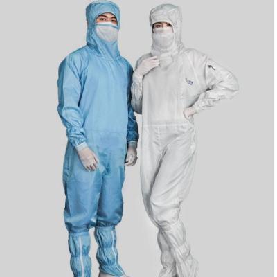Anti Static Cleanroom Clothes Supplies , Polyester Conductive Filament Clean Room Suit