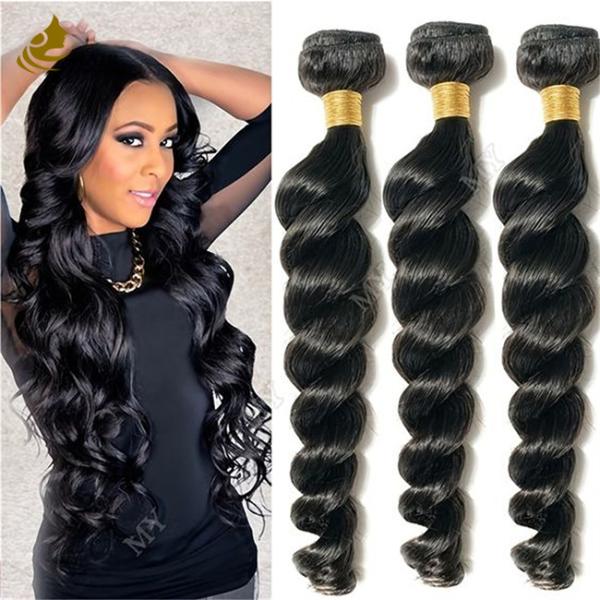 Hair Grade 10A Virgin Human Hair Weft Loose Wave Style Can Be Dyed