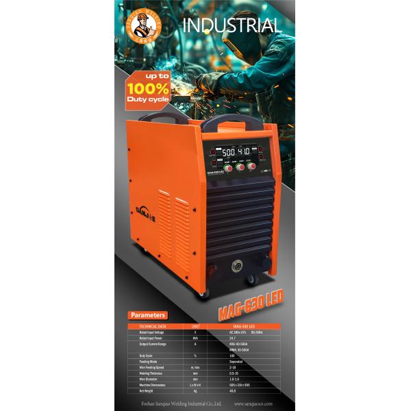 Compacto y potente soldador MIG 24.7KVA potencia de entrada nominal 605x310x595mm Tamaño de la máquina