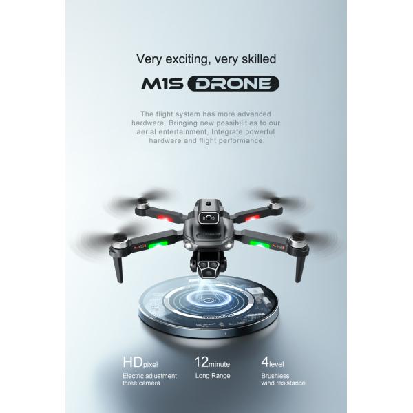 Beginners in Drones Category M1s Drone 4k HD Camera Obstacle Avoidance and Brushless Motor Maximum Flight Time 10-20min