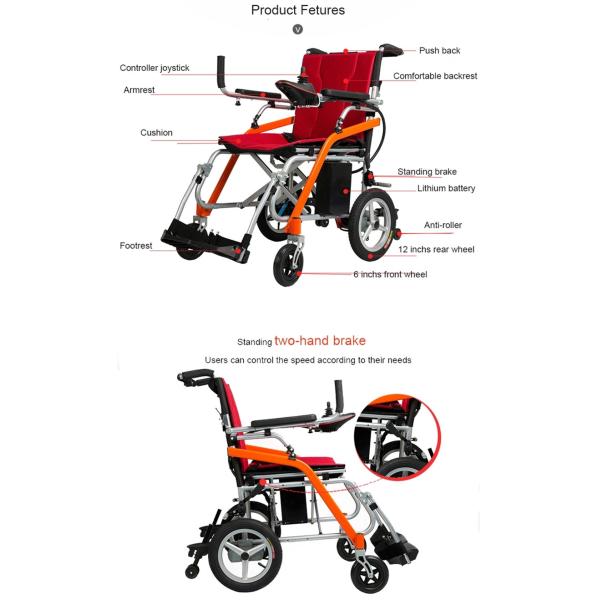 Ultralight Folding Handicapped Electric Wheelchair Rehabilitation for Health Care