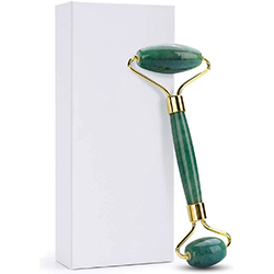 Facial Guasha Skin Massager Tool Natural Stone Green Jade Roller Set with Box Packaging Kit