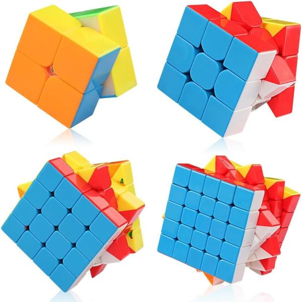 Multicolor Magnetic Rubik'S Cube Set With 2x2 3x3 4x4 5x5 Series For Present Collection