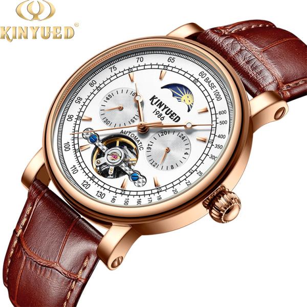 Brand KINYUED Business men watches automatic watch custom logo water resistant watch