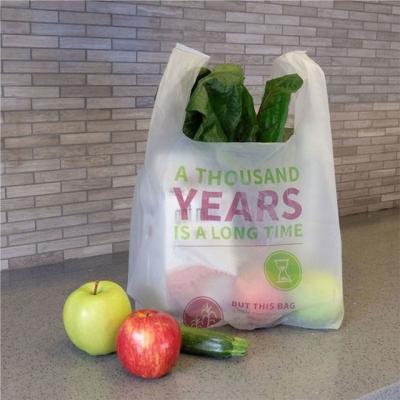 100% Compostable Sustainable Eco Friendly Made of Corn Starch Custom Printed Biodegradable Esay Tie Handle T-shirt Garbage Bag
