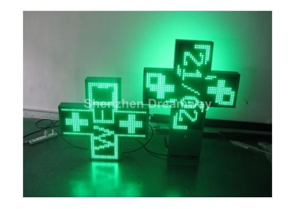 20mm Pixel Pitch LED Pharmacy Cross Display Single Color with Epistar , 2500dots / sq.m