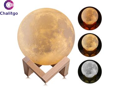 3 Color Changing Dimmable Hanging Moon Lamp USB Recharge 15cm Size