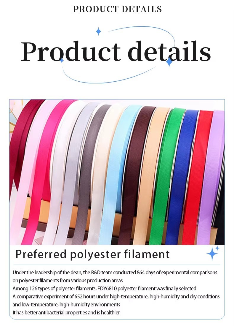 Factory Direct 3/8 Inch Plain Color Grosgrain Ribbon Wholesale 196 Color Ribbon Box and Gift Packing