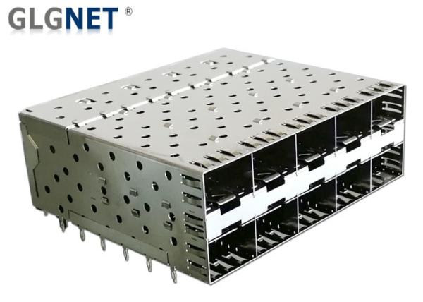 2X5 Stacked SFP Cage Connector LCP Connector Housing Copper Alloy Shied SFP Cage