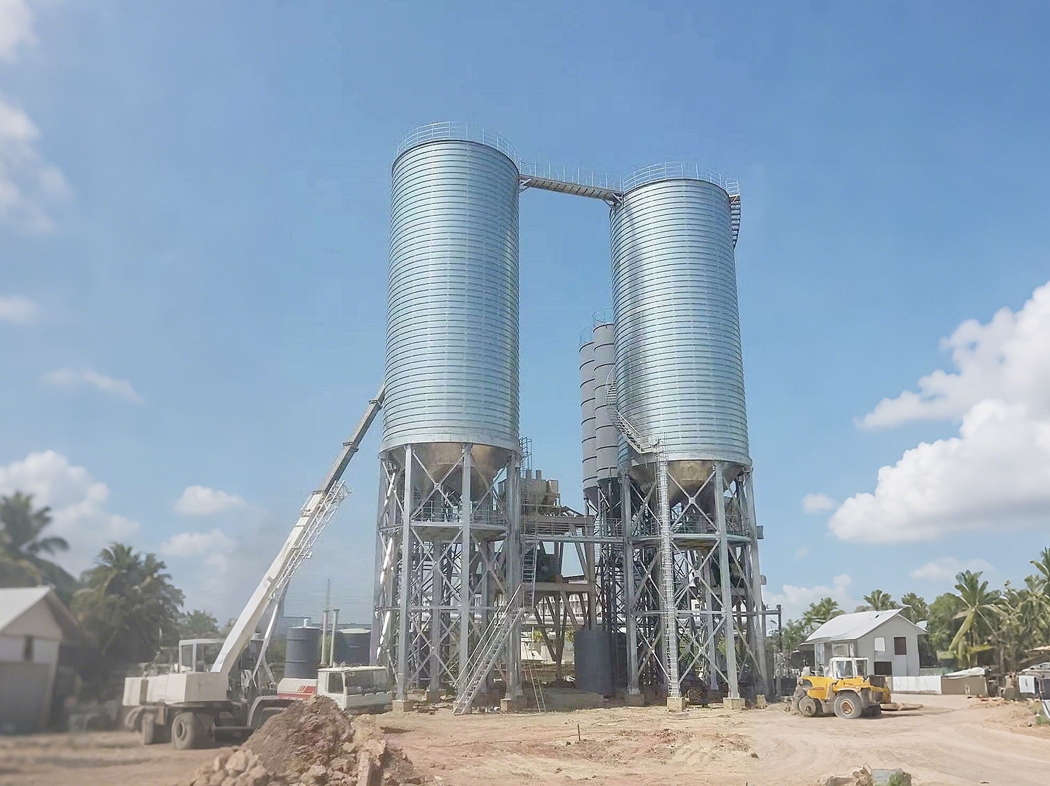 Custom Capacity Spiral Steel Storage Silo With Cone Shaped Bottom Design