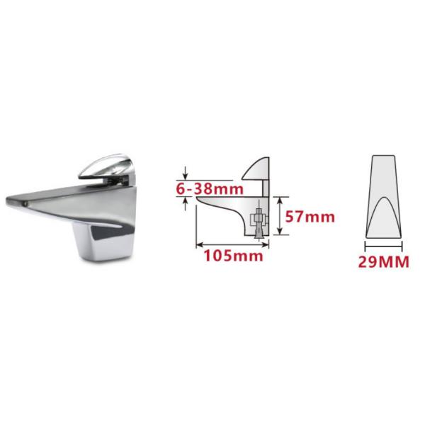 Adjustable F Shape Glass Shelf Bracket Competitive Fixed Clamp for Furniture Accessories