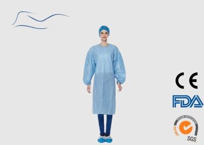 SMS Material Blue Surgical Gown , Neck / Waist Ties Type Blue Surgical Gown
