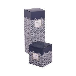 Caixa de embalagem de papel imprimindo azul do perfume com parte inferior