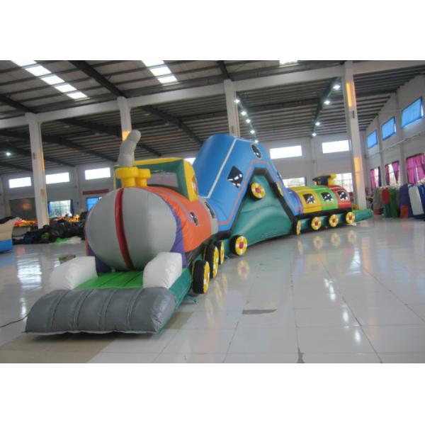 Smooth Funny Inflatable Obstacle Courses High Durability 14 X 1.8 X 3.3m Customized